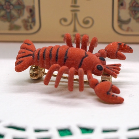 🦞 VINTAGE Lobster Brooch / Scarf Pin [Made in Korea] 🧷 - Picture 2 of 5